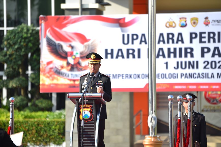 Polres Gresik Gelar Upacara Hari Lahir Pancasila, Kapolres Tekankan Penguatan Nilai Ideologi