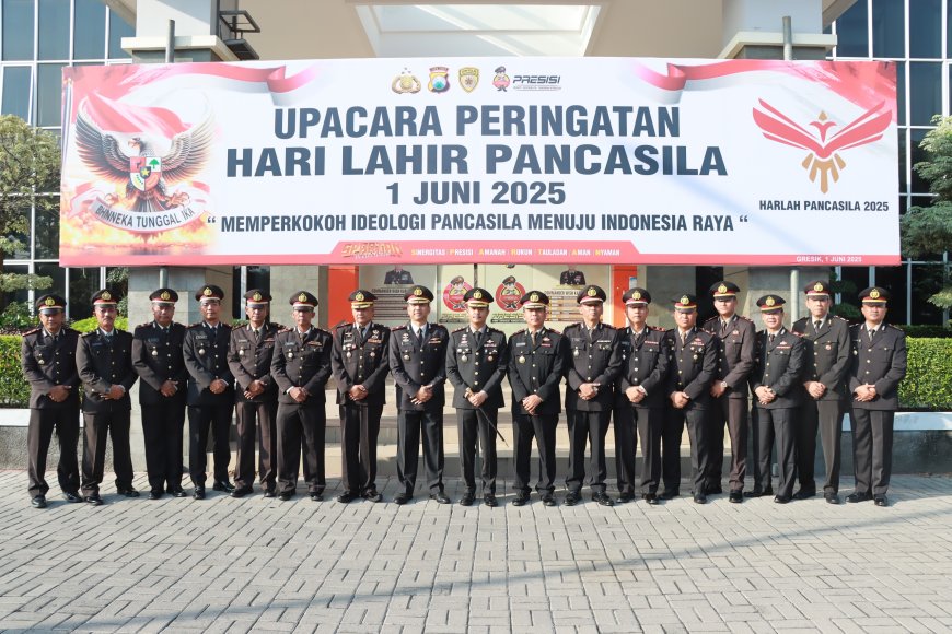 Polres Gresik Gelar Upacara Hari Lahir Pancasila, Kapolres Tekankan Penguatan Nilai Ideologi