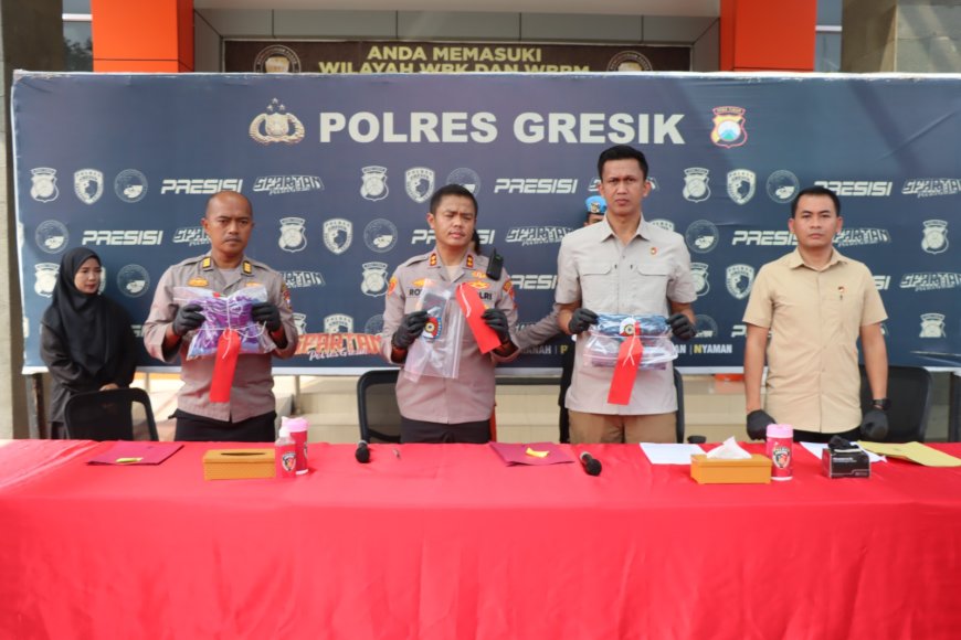 Kapolres Gresik Ungkap Kasus Ayah Tiri Setubuhi Anak Sambung  di Wringinanom