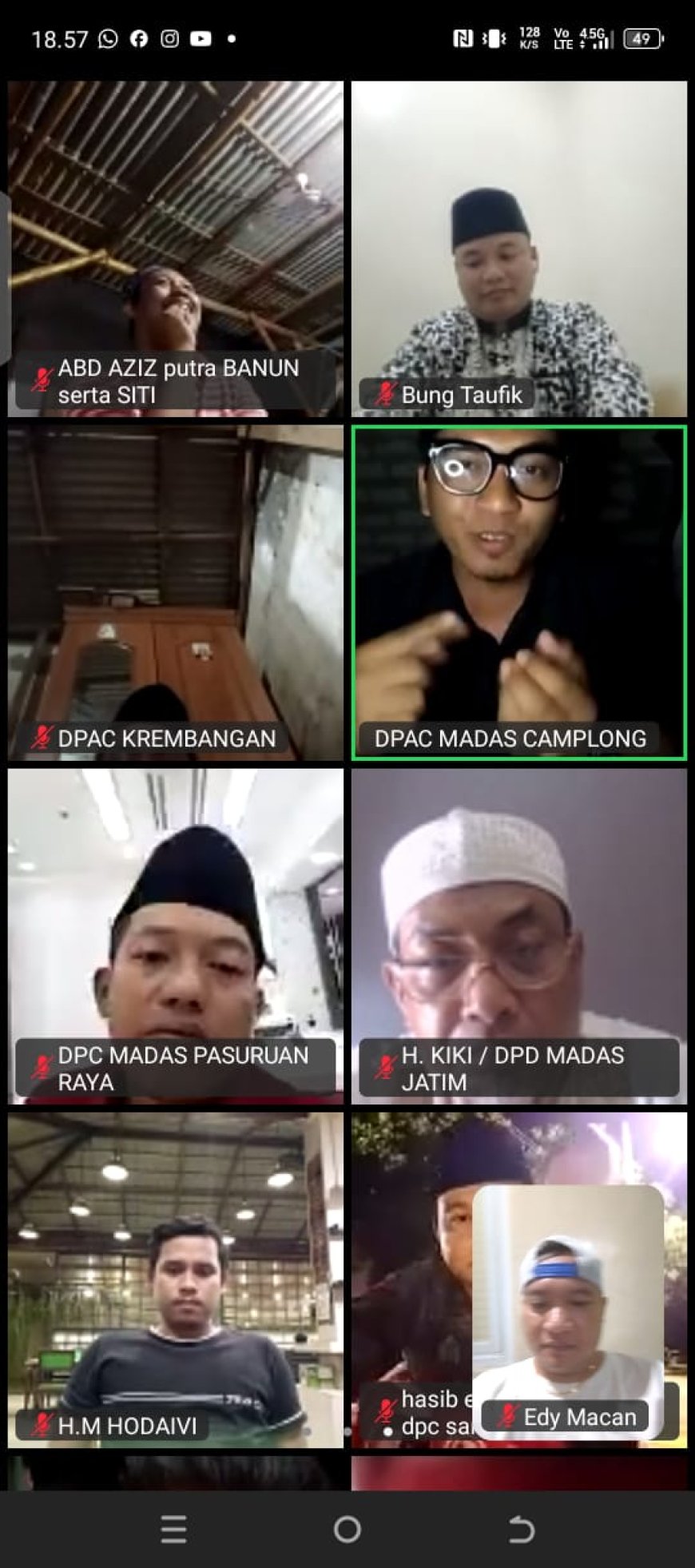 MADAS Gelar Rapat Koordinasi Nasional via Zoom, Bung Taufik: "Kita Bersatu untuk Perubahan Lebih Baik"
