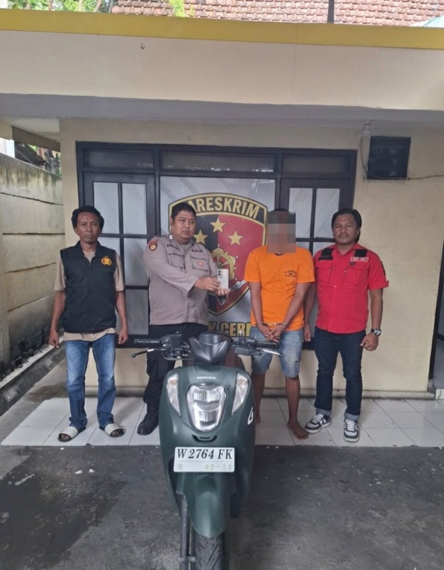 Kurang dari Satu Jam, Polsek Cerme Polres Gresik Tangkap Pelaku Curanmor dan Amankan Barang Bukti