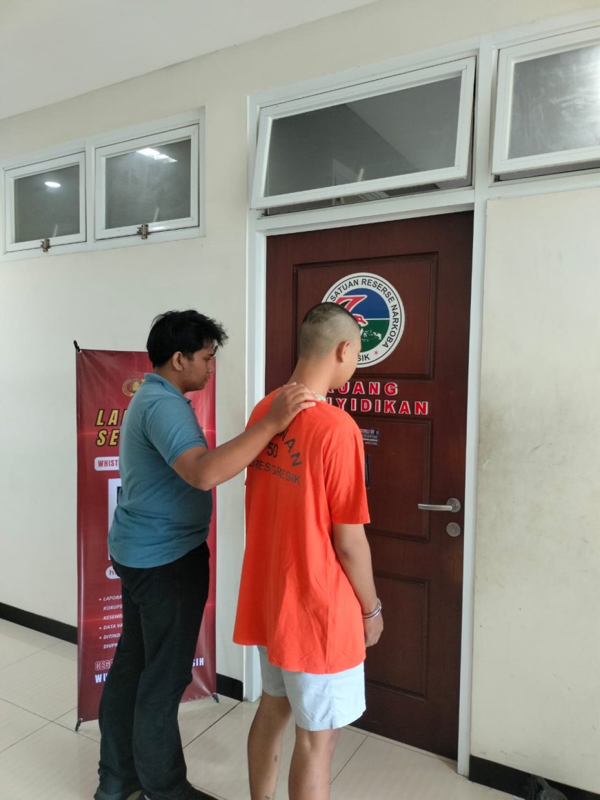 Satresnarkoba Polres Gresik Ringkus Pemuda Pengedar Sabu di Wringinanom, Sita 9,1 Gram