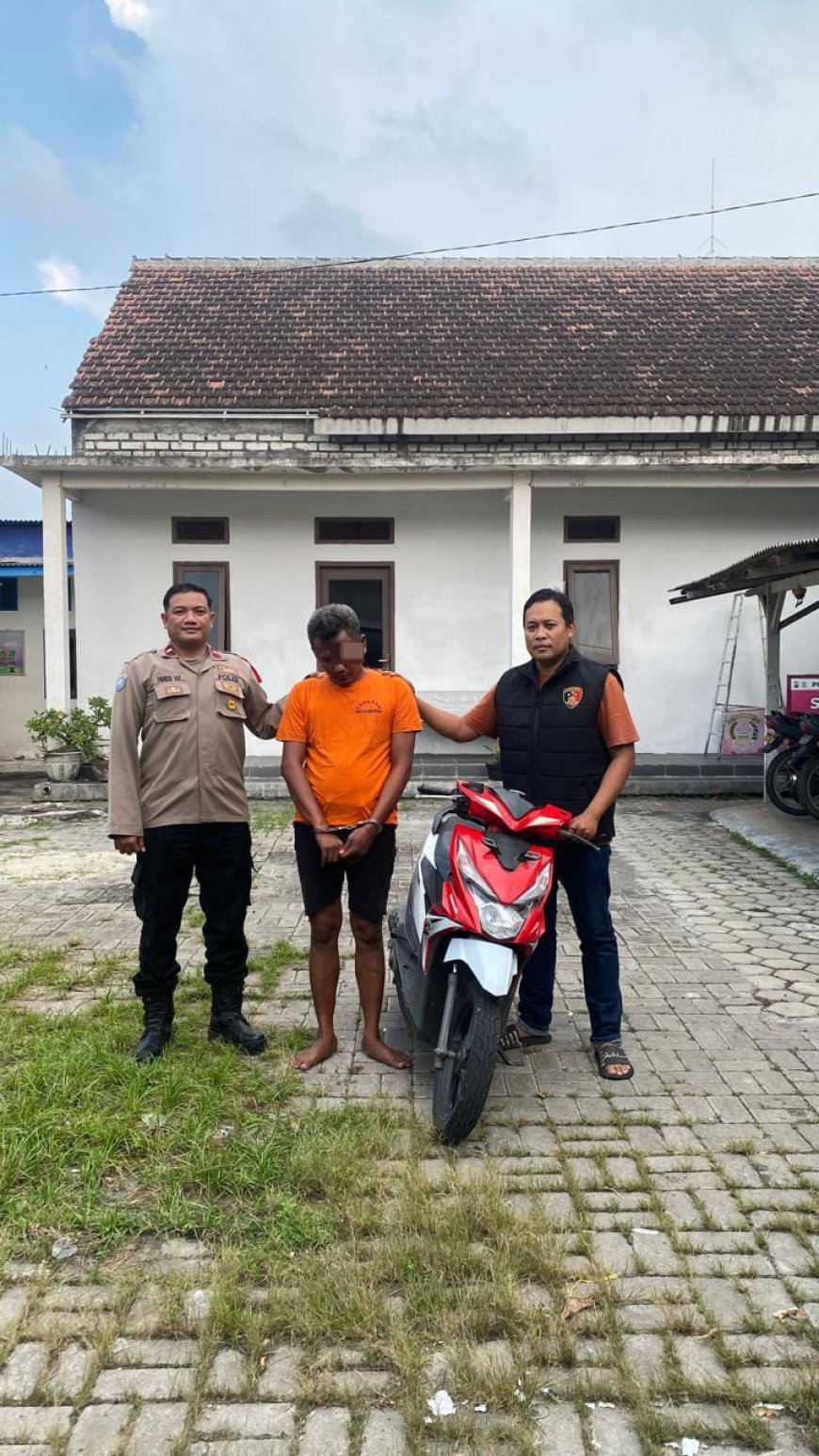 Polsek Duduksampeyan Ringkus Pria Curi Motor Tetangga Terekam CCTV