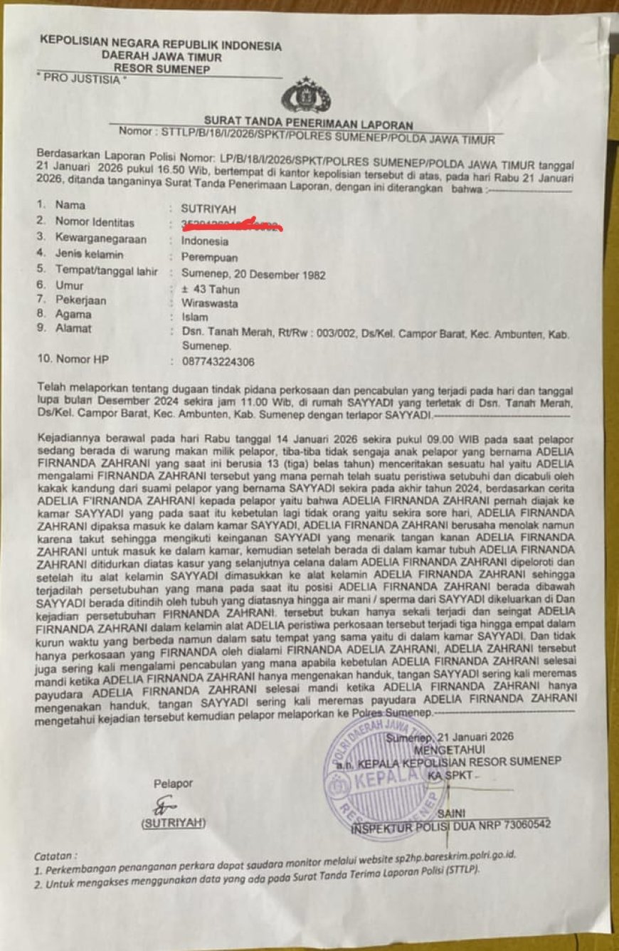 Polres Sumenep Didesak Tangkap Pelaku Pemerkosaan Anak, Pengacara: Hukum Seberat-beratnya