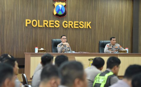 Pengamanan Mudik Lebaran Dimatangkan, Polres Gresik Gelar Latpraops Ketupat Semeru 2026