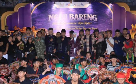 Peringatan HUT Jembatan Lama Kediri ke-157, Wakapolres Kediri Kota Ikuti Mlaku Bareng Bersama Wali Kota