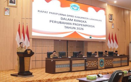 DPRD Lamongan Gelar Paripurna Perubahan Propemperda 2026 dan LKPJ 2025