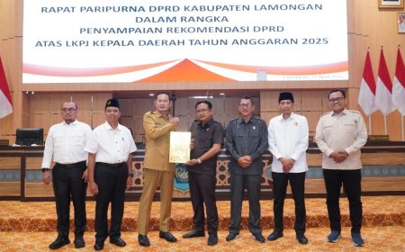 DPRD Lamongan Beri Rekomendasi LKPJ Kepala Daerah Tahun Anggaran 2025