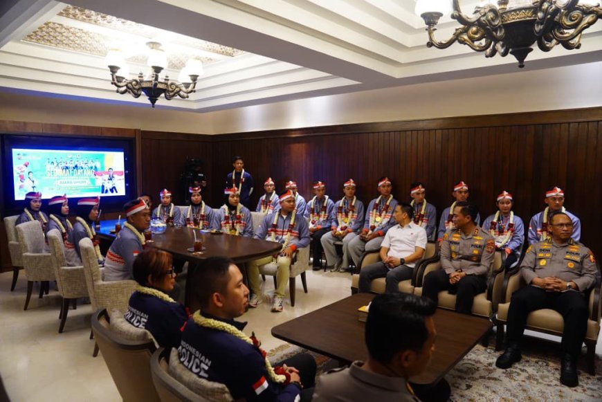 As SDM Kapolri Sambut Kontingen Taekwondo Garbha Presisi Peraih Juara Umum WATA Championship 2026 di Jepang