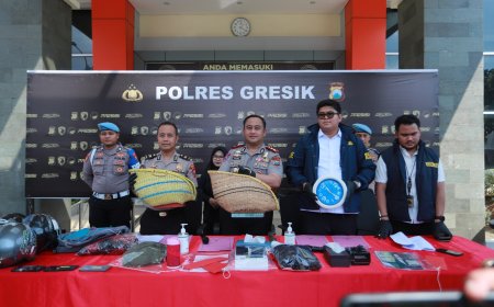 Kapolres Gresik Ungkap Lima Kasus Kejahatan, Korban Bersyukur Motor dan Barang Berharga Kembali