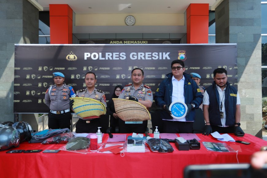 Kapolres Gresik Ungkap Lima Kasus Kejahatan, Korban Bersyukur Motor dan Barang Berharga Kembali