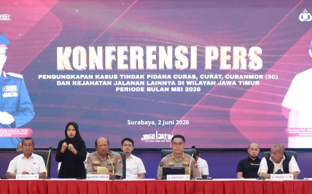 Polda Jatim Ungkap 320 Kasus 3C dan Kejahatan Jalanan Selama Mei 2026