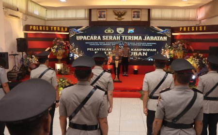 Kapolres Tuban AKBP Alaiddin Pimpin Sertijab Wakapolres di Gedung Sanika Satyawada
