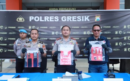 Polres Gresik Bongkar Peredaran Sabu Sistem Ranjau di wilayah selatan, Dua Kurir Dibekuk dengan Barang Bukti 38 Gram