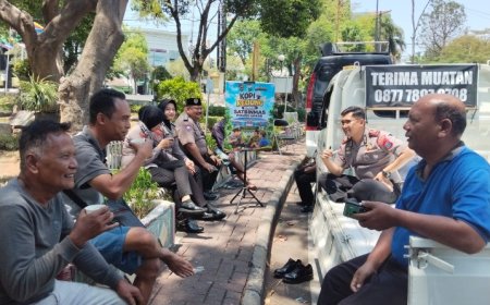 Kopi Keliling Satbinmas Polres Gresik, Bangun Kedekatan dan Komunikasi dengan Masyarakat