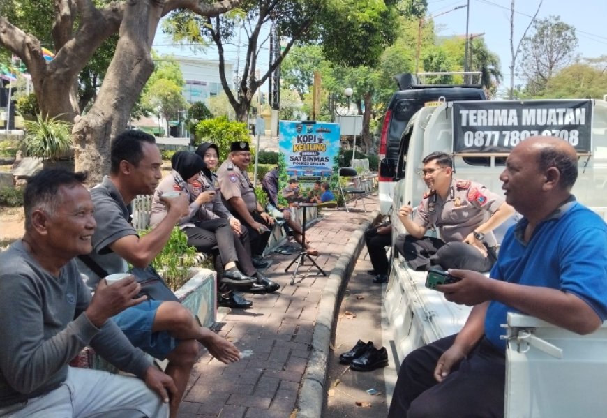 Kopi Keliling Satbinmas Polres Gresik, Bangun Kedekatan dan Komunikasi dengan Masyarakat