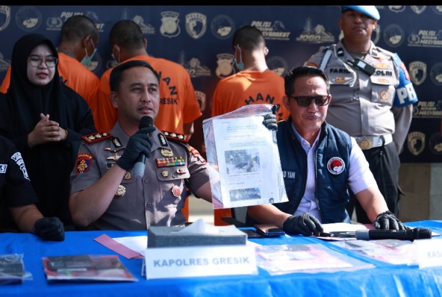 Polres Gresik Bongkar Jaringan Sabu di Menganti, 5 Tersangka Ditahan dan 31,8 Gram Barang Bukti Disita